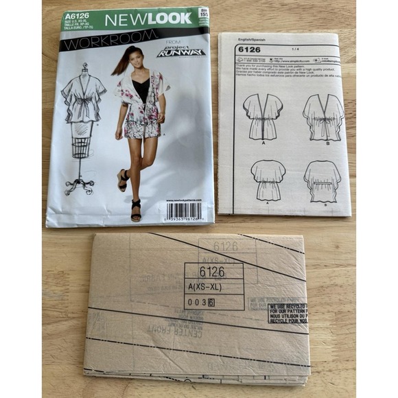 New Look Project Runway Workroom Pattern A6126 Misses' Kimono Coverup Size XS-XL - Picture 4 of 4